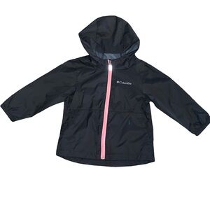 Columbia Toddler Size 2T Switchback II Jacket Rain Coat Black And PINK RA2013